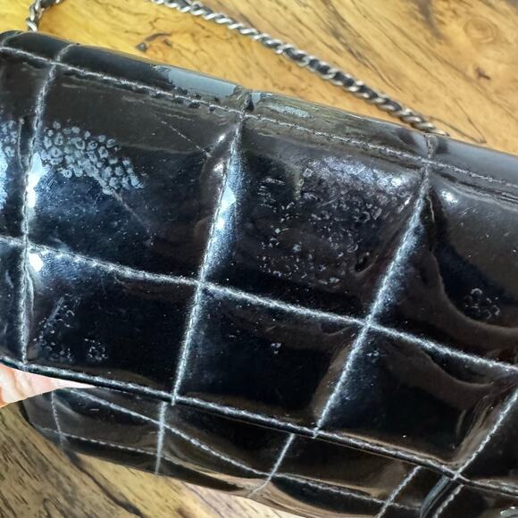Chanel Black Patent Chocolate Bar Shoulder Bag SHW Series 6 Authentic CoA - Picture 4 of 8